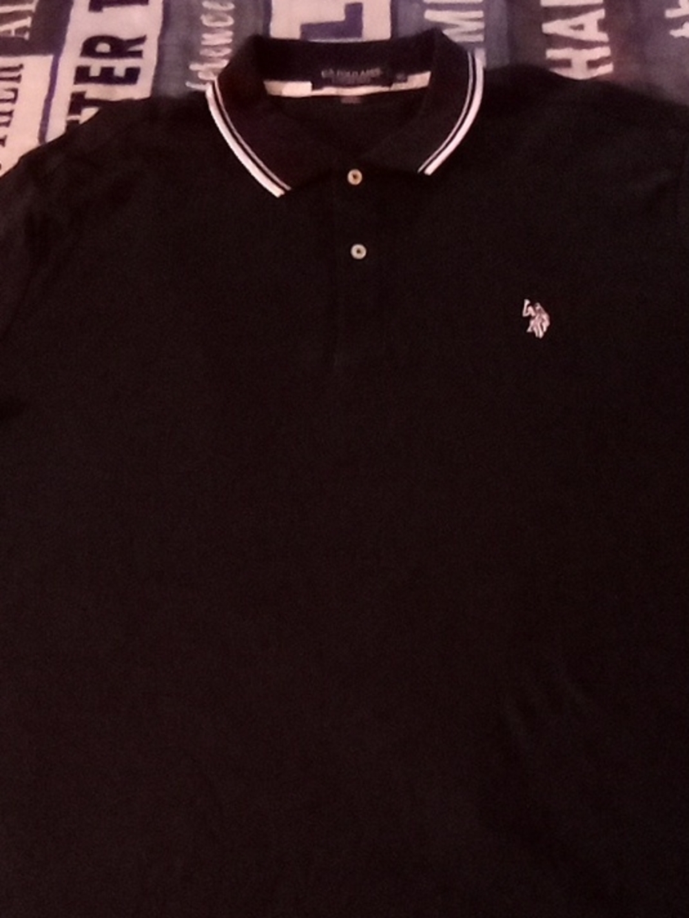 U.S. Polo Assn. Black Polo with White Trim
